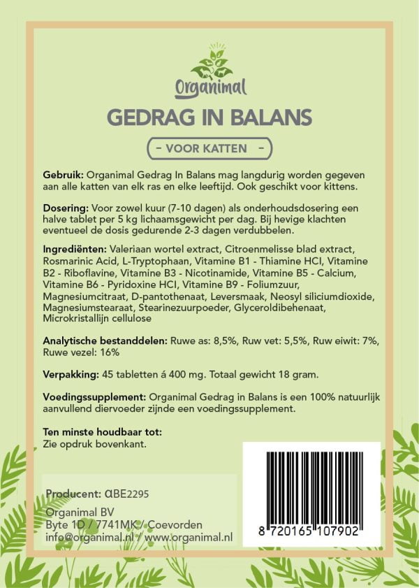 Gedrag In Balans Katten Organimal